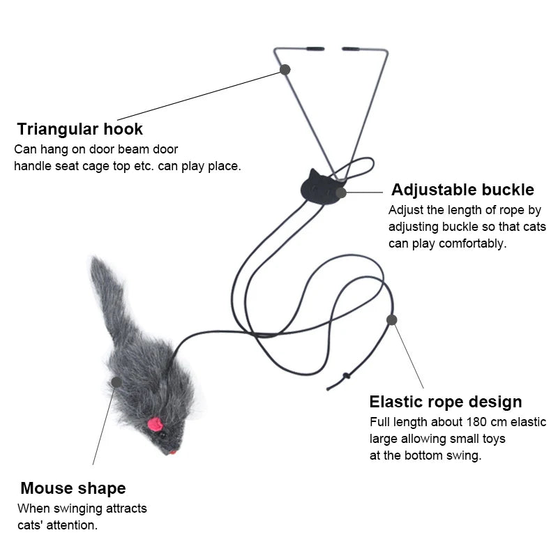 Interactive Hanging Plush Cat Toy